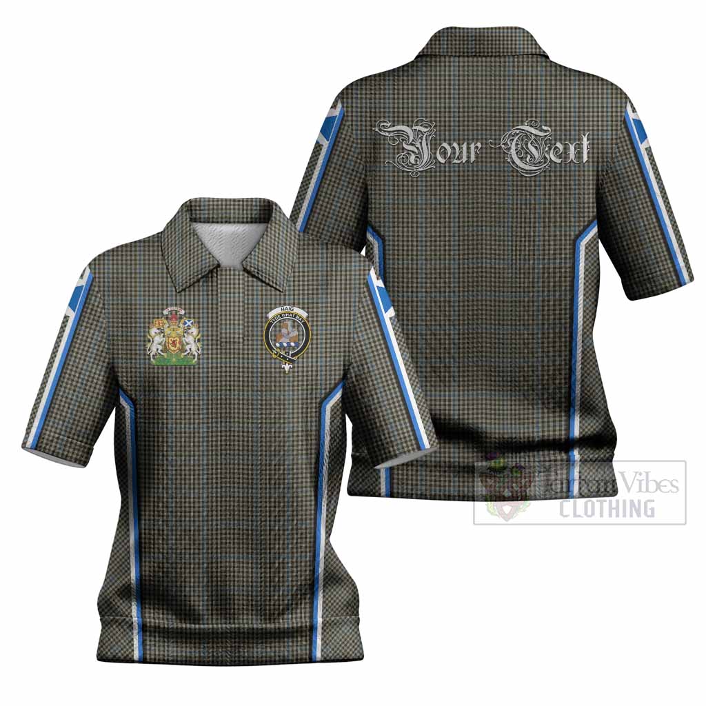 Haig Tartan Crest Women’s Polo Sweater Top Scotland Coat of Arm Flag Style