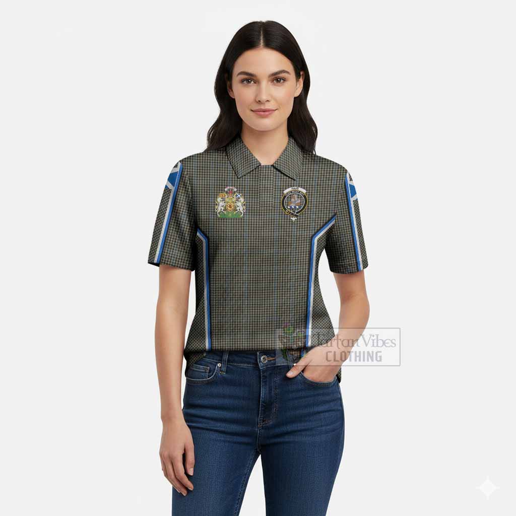 Haig Tartan Crest Women’s Polo Sweater Top Scotland Coat of Arm Flag Style