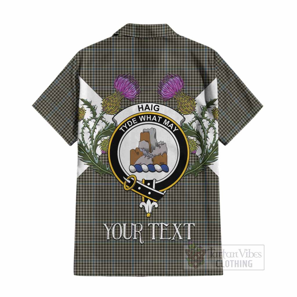 Haig Tartan Family Crest Cotton Hawaiian Shirt Scottish Burns Night Thistle Floral