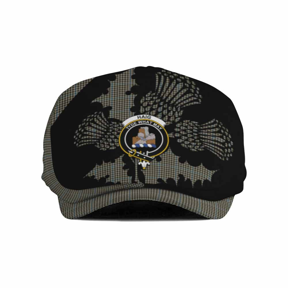Haig Tartan Family Crest Flat Cap, Jeff Cap Scotland Thistle Floral
