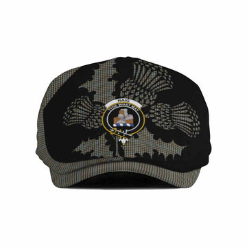 Haig Tartan Family Crest Flat Cap, Jeff Cap Scotland Thistle Floral