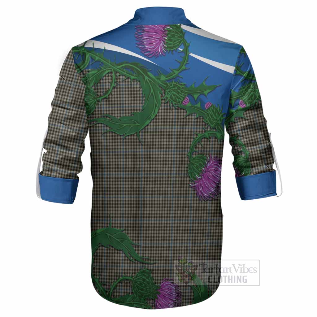 Haig Tartan Family Crest Ghillie Shirt Thistle in Minimalism