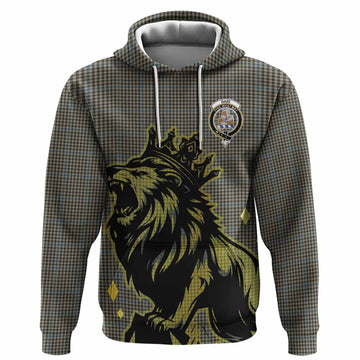 Haig Tartan Family Crest Hoodie Crowned Lion Roaring