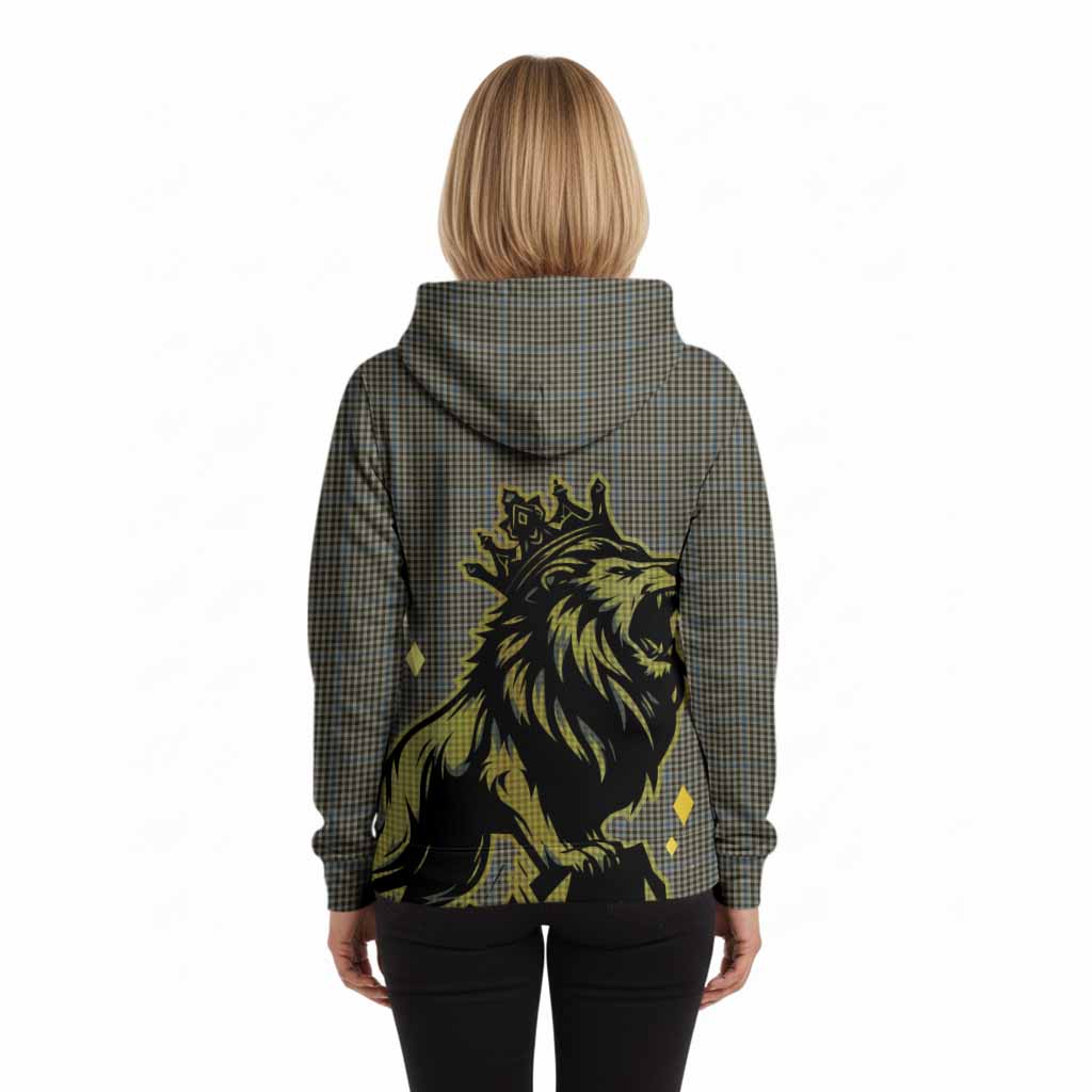Haig Tartan Family Crest Hoodie Crowned Lion Roaring