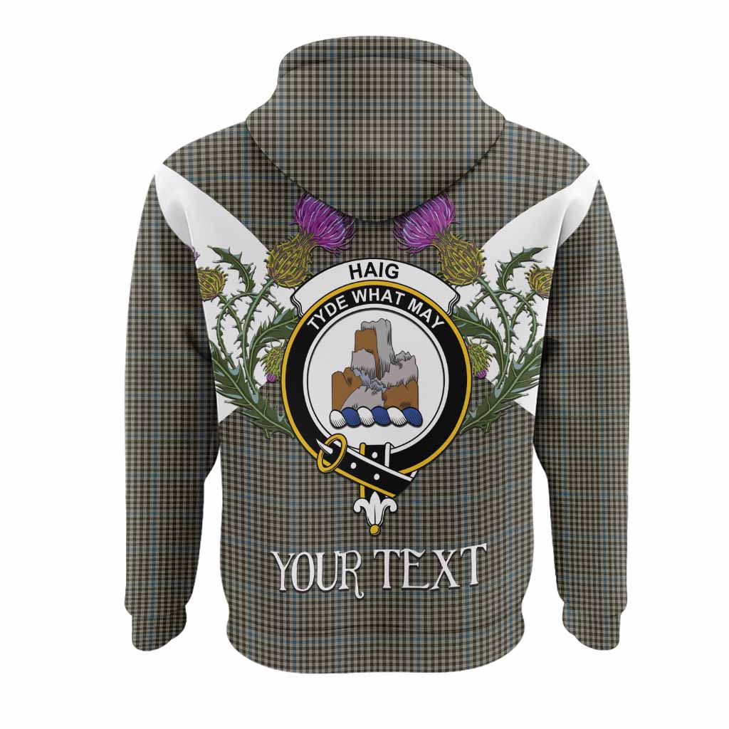 Haig Tartan Family Crest Hoodie Scottish Burns Night Thistle Floral
