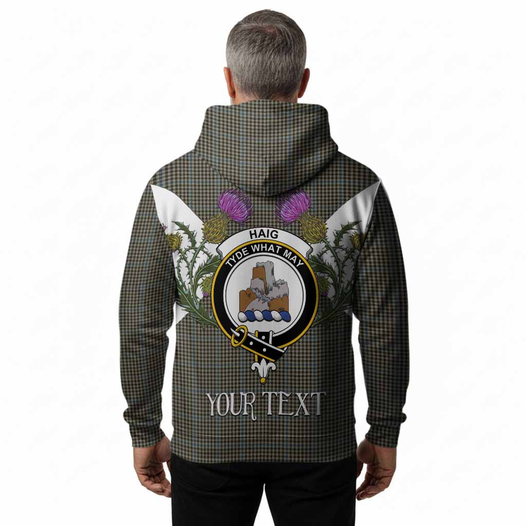 Haig Tartan Family Crest Hoodie Scottish Burns Night Thistle Floral