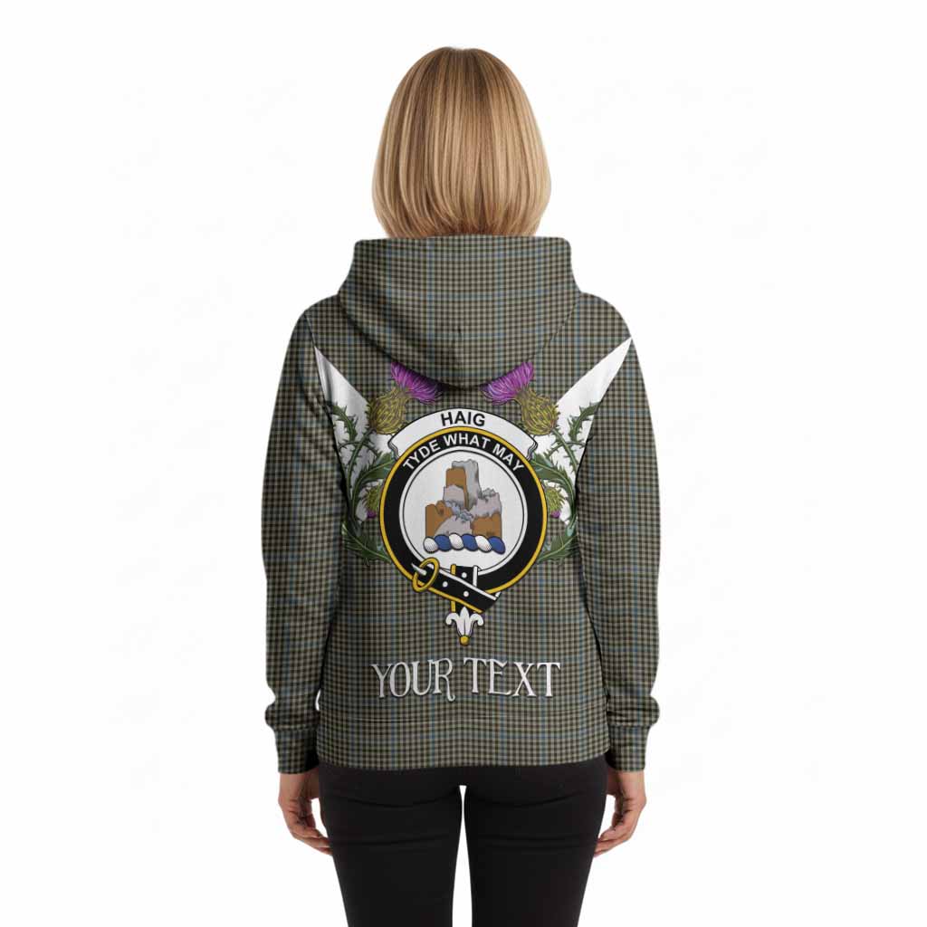 Haig Tartan Family Crest Hoodie Scottish Burns Night Thistle Floral