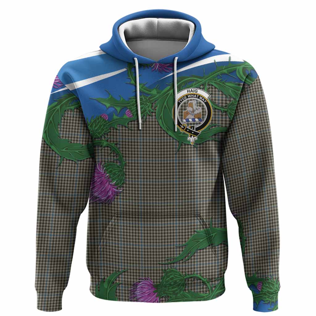 Haig Tartan Family Crest Hoodie Thistle in Minimalism