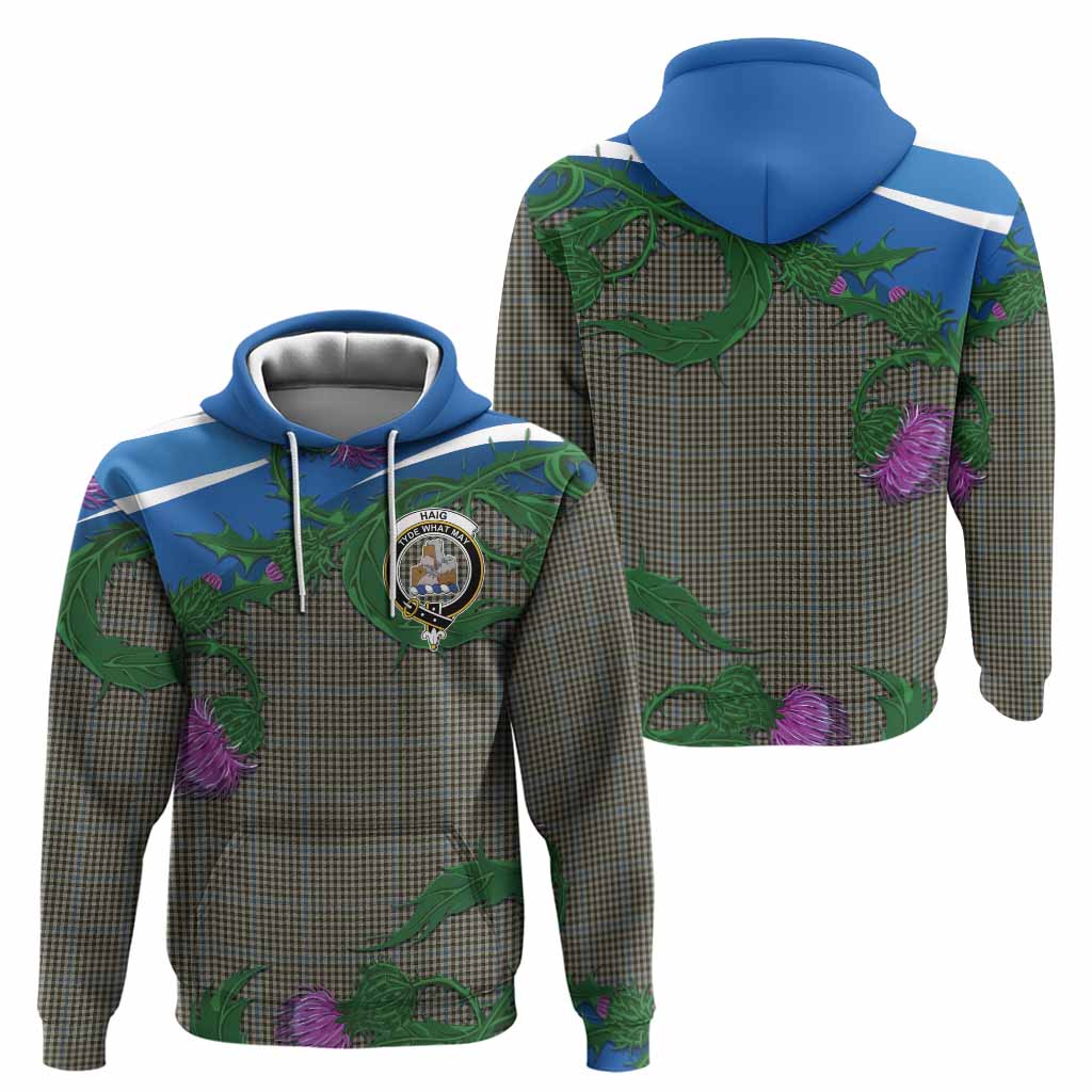 Haig Tartan Family Crest Hoodie Thistle in Minimalism
