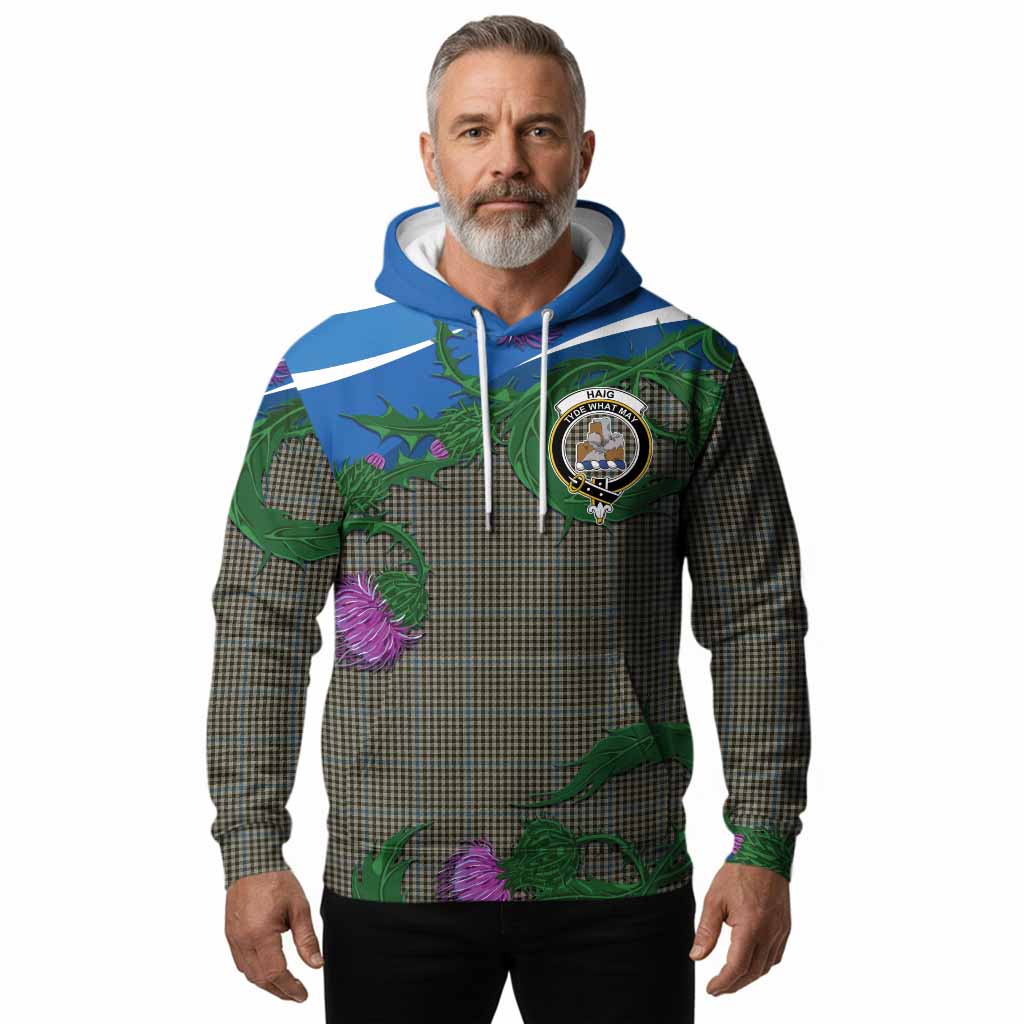 Haig Tartan Family Crest Hoodie Thistle in Minimalism
