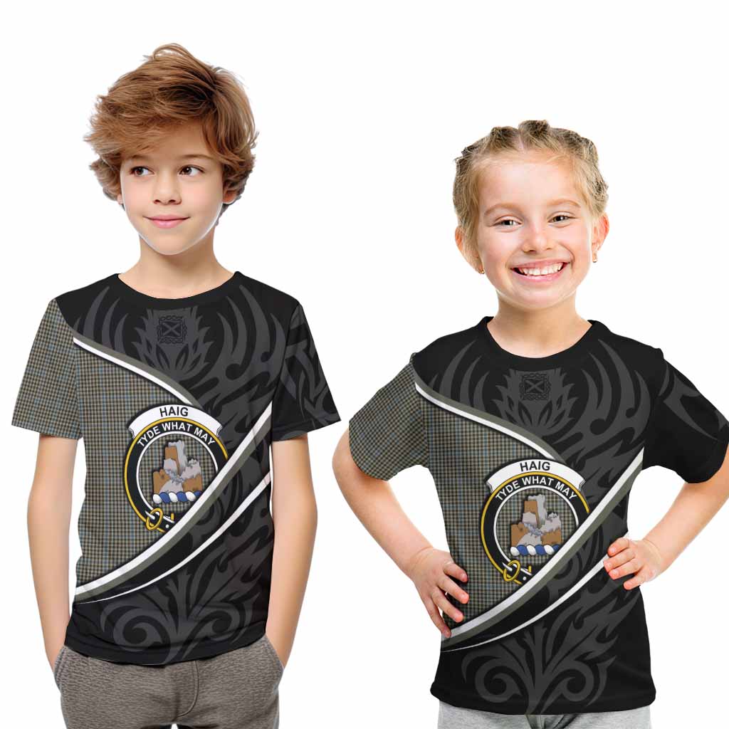 Haig Tartan Family Crest Kid T-shirt Celtic Scottish Thistle Floral - Tartan Vibes Clothing