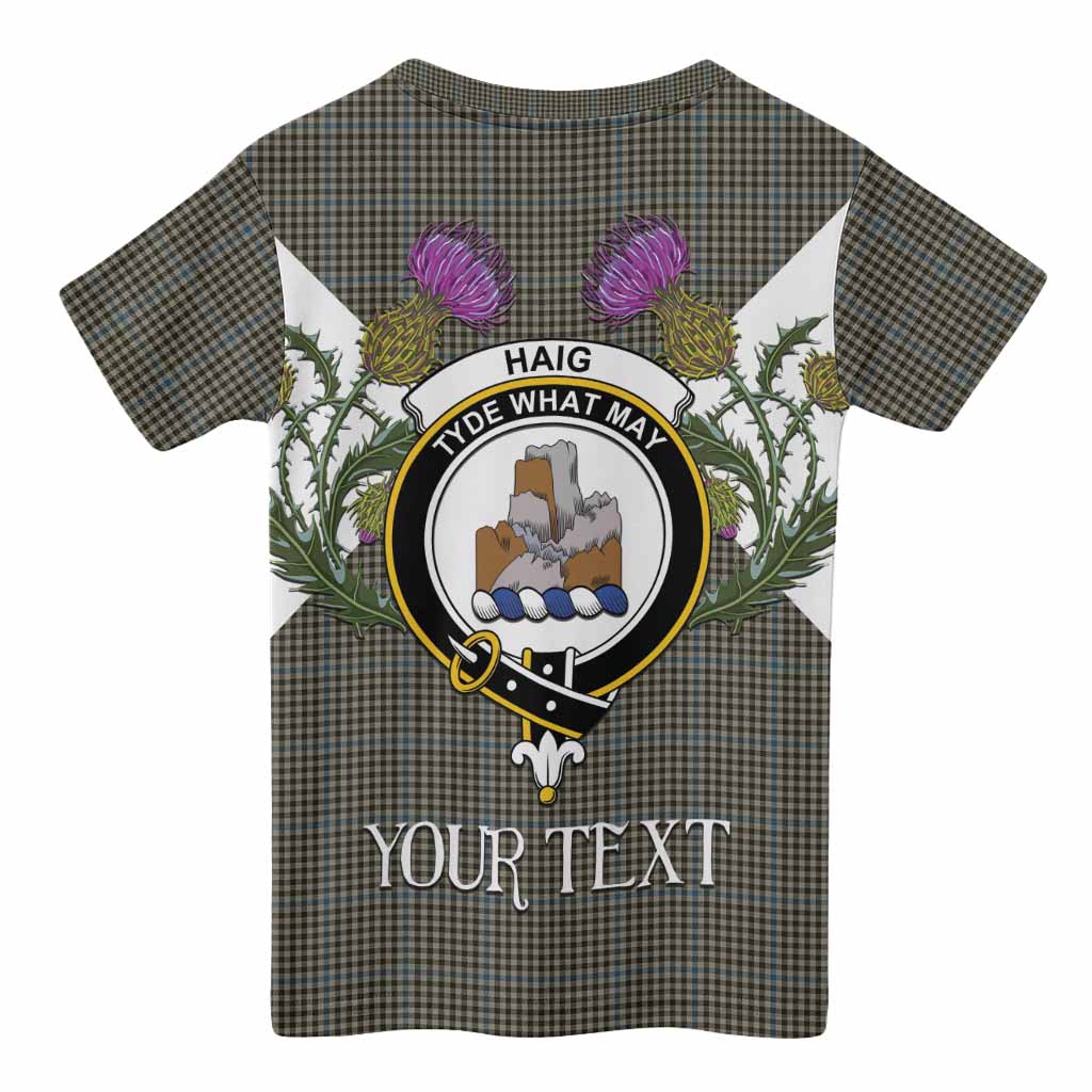 Haig Tartan Family Crest Kid T-shirt Scottish Burns Night Thistle Floral
