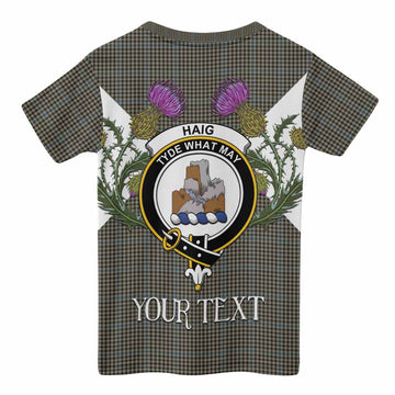 Haig Tartan Family Crest Kid T-shirt Scottish Burns Night Thistle Floral