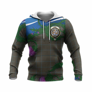 Haig Tartan Family Crest Knitted Hoodie Thistle in Minimalism