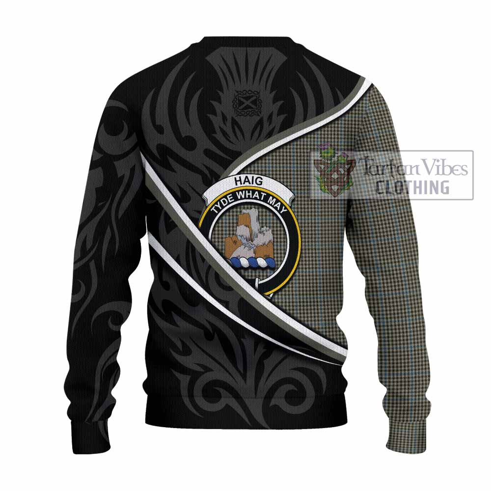 Haig Tartan Family Crest Knitted Sweater Celtic Scottish Thistle Floral - Tartan Vibes Clothing