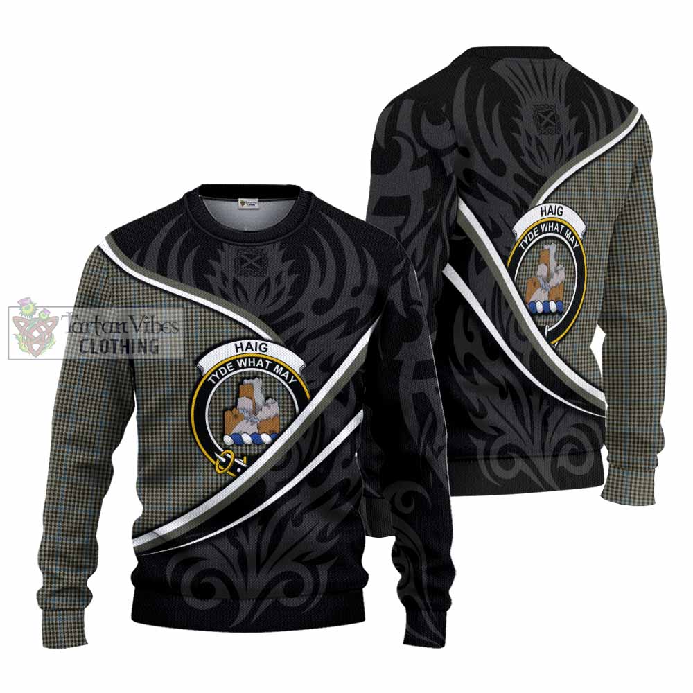 Haig Tartan Family Crest Knitted Sweater Celtic Scottish Thistle Floral - Tartan Vibes Clothing