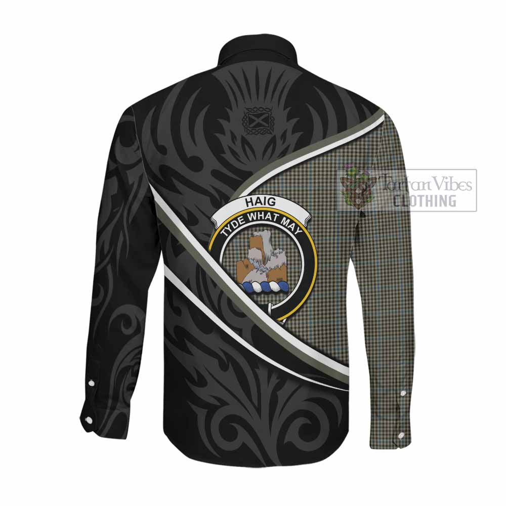 Haig Tartan Family Crest Long Sleeve Button Shirts Celtic Scottish Thistle Floral - Tartan Vibes Clothing