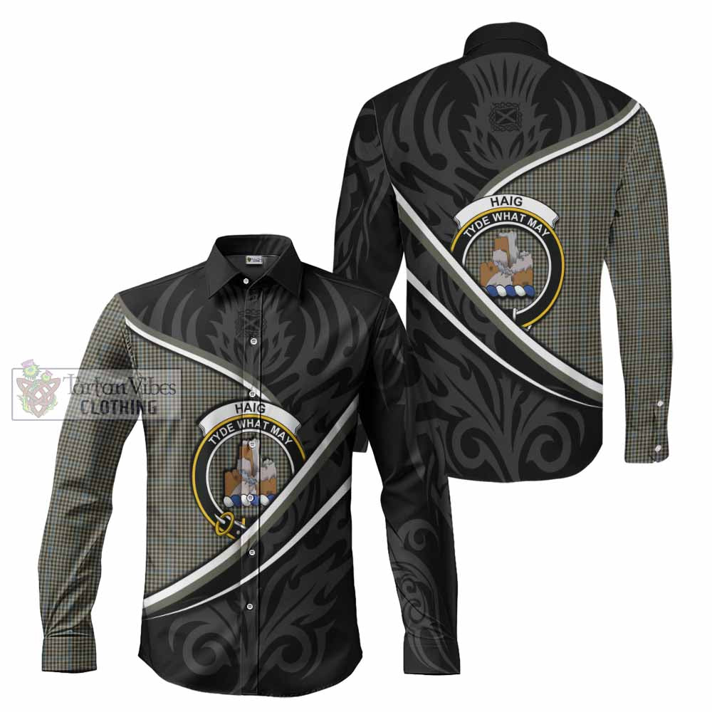 Haig Tartan Family Crest Long Sleeve Button Shirts Celtic Scottish Thistle Floral - Tartan Vibes Clothing