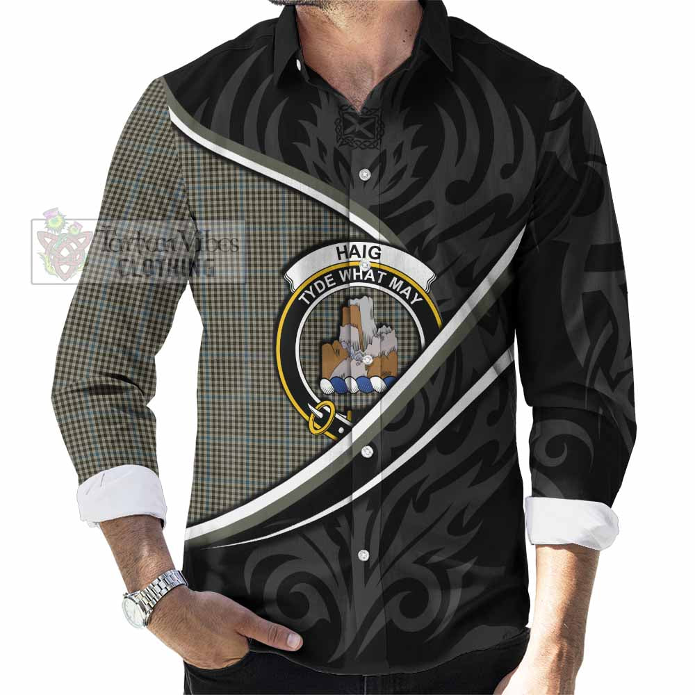 Haig Tartan Family Crest Long Sleeve Button Shirts Celtic Scottish Thistle Floral - Tartan Vibes Clothing