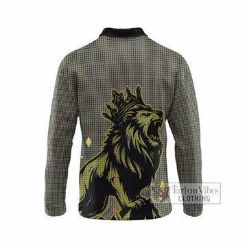 Haig Tartan Family Crest Long Sleeve Polo Shirt Crowned Lion Roaring