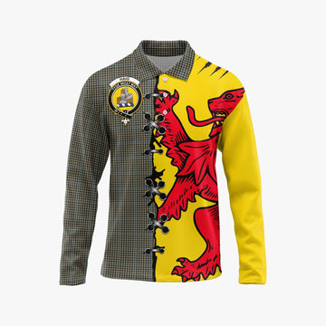 Haig Tartan Family Crest Long Sleeve Polo Shirt Lion Rampant Honor