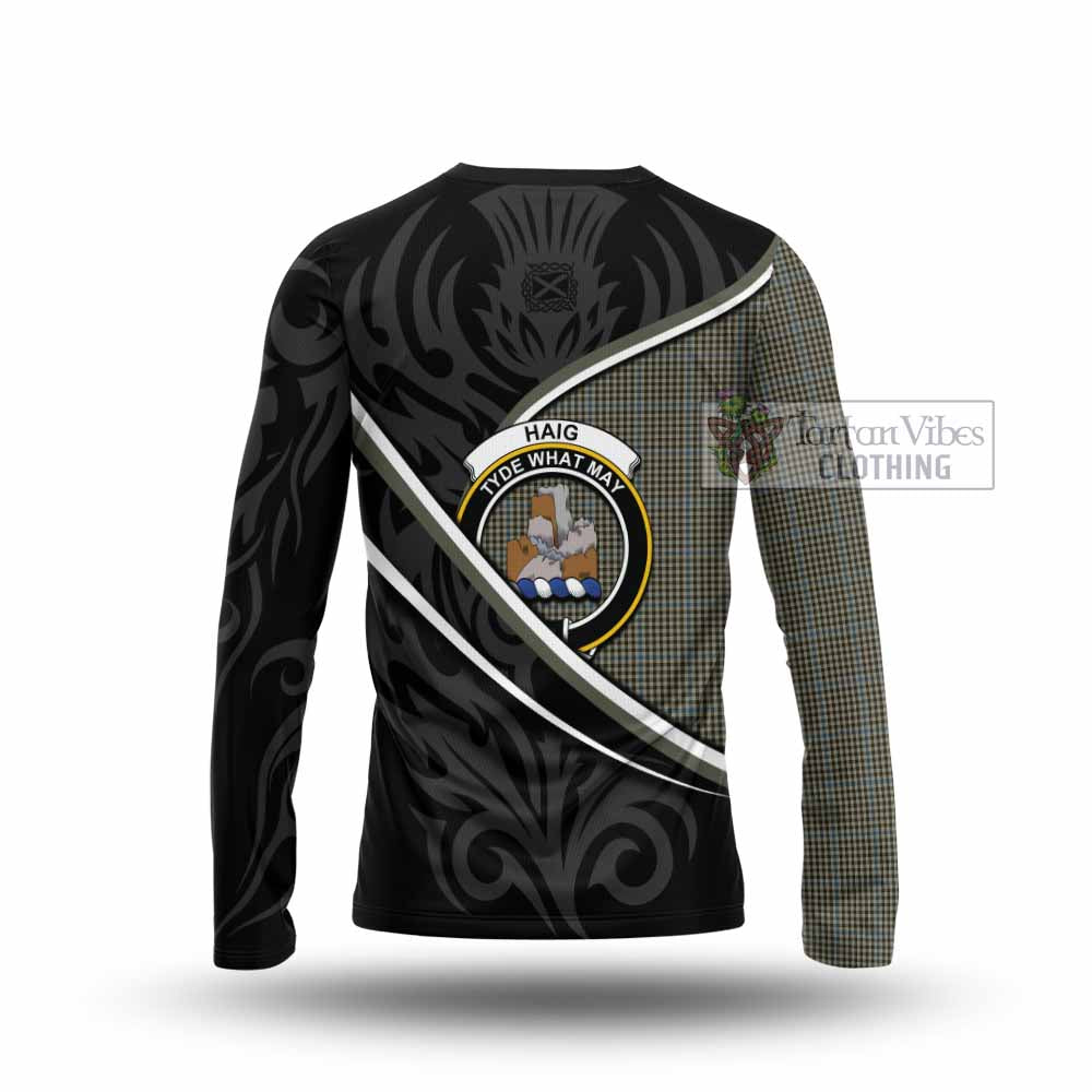 Haig Tartan Family Crest Long Sleeve T-Shirt Celtic Scottish Thistle Floral - Tartan Vibes Clothing