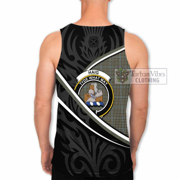 Haig Tartan Family Crest Men Tank Top Celtic Scottish Thistle Floral