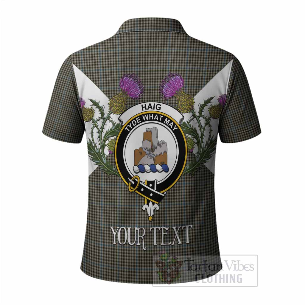 Haig Tartan Family Crest Polo Shirt Scottish Burns Night Thistle Floral