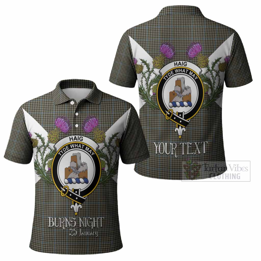 Haig Tartan Family Crest Polo Shirt Scottish Burns Night Thistle Floral