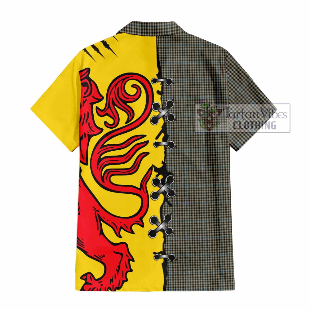 Haig Tartan Family Crest Short Sleeve Button Shirt Lion Rampant Honor - Tartan Vibes Clothing