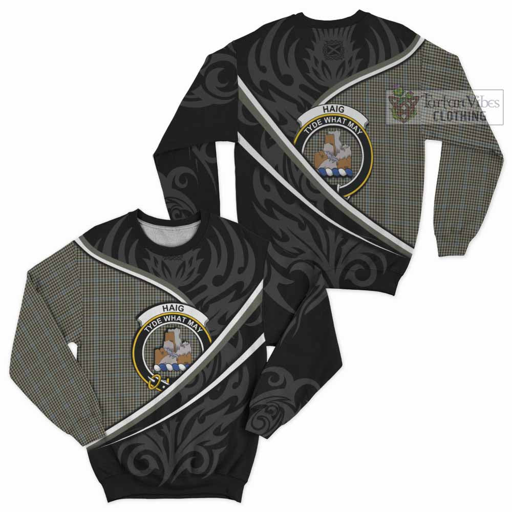 Haig Tartan Family Crest Sweatshirt Celtic Scottish Thistle Floral - Tartan Vibes Clothing