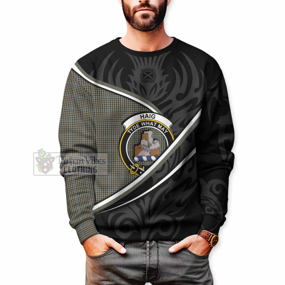 Haig Tartan Family Crest Sweatshirt Celtic Scottish Thistle Floral - Tartan Vibes Clothing