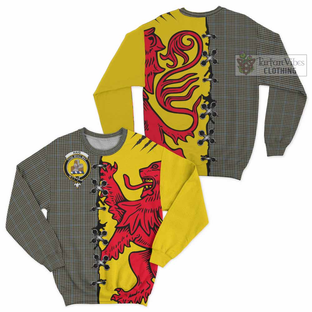 Haig Tartan Family Crest Sweatshirt Lion Rampant Honor - Tartan Vibes Clothing