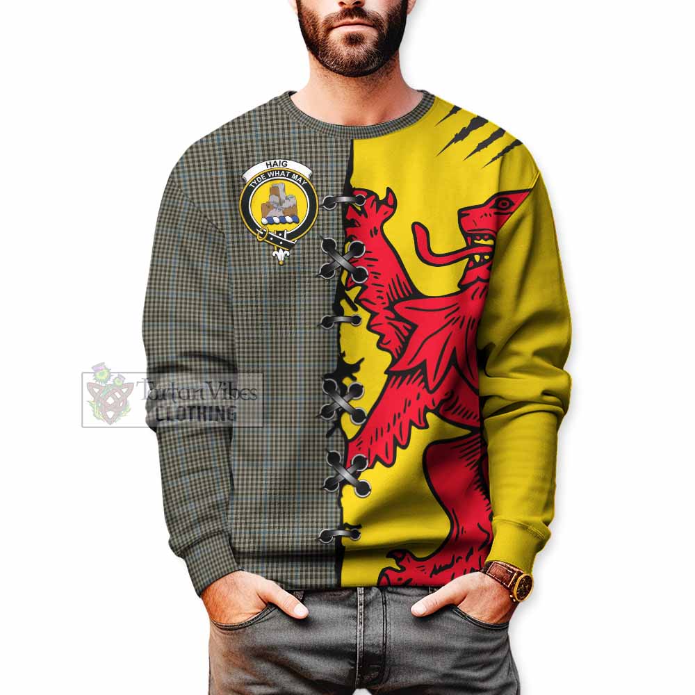 Haig Tartan Family Crest Sweatshirt Lion Rampant Honor - Tartan Vibes Clothing