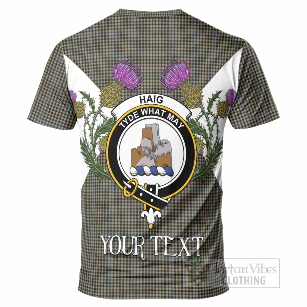 Haig Tartan Family Crest T-Shirt Scottish Burns Night Thistle Floral
