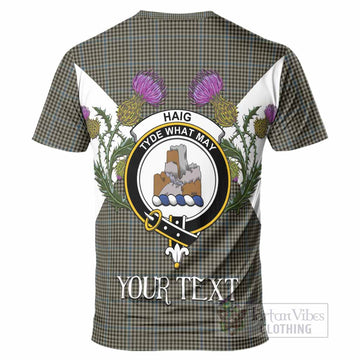 Haig Tartan Family Crest T-Shirt Scottish Burns Night Thistle Floral