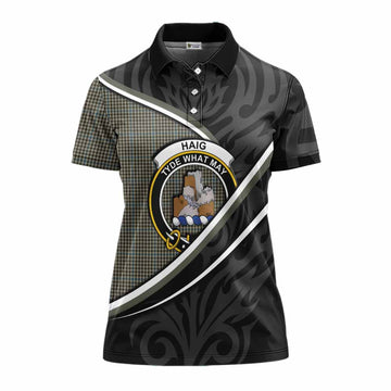 Haig Tartan Family Crest Women's Polo Shirt Celtic Scottish Thistle Floral - Tartan Vibes Clothing