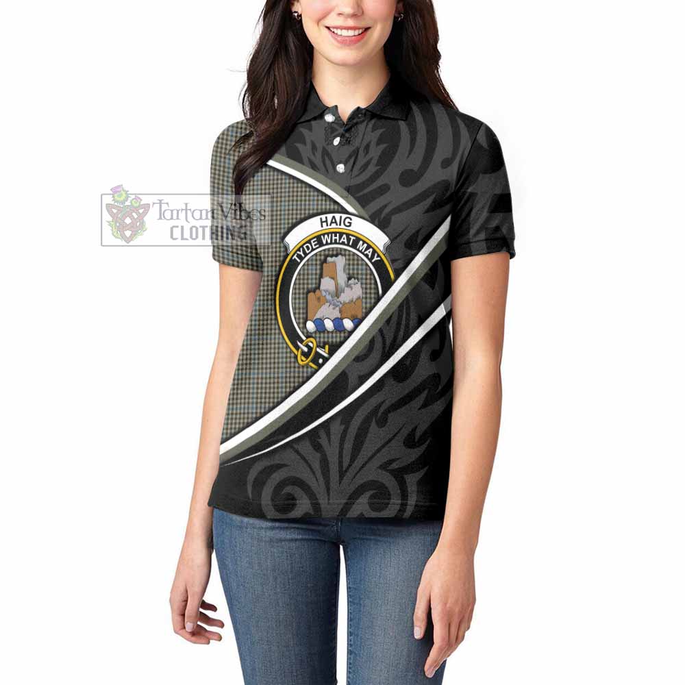 Haig Tartan Family Crest Women's Polo Shirt Celtic Scottish Thistle Floral - Tartan Vibes Clothing
