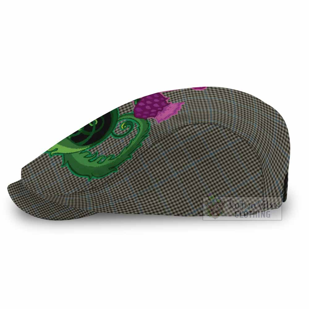 Haig Tartan Flat Cap, Jeff Cap Traditional Scottish Thistle