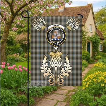 Haig Tartan Garden Flag with Golden Regal Scottish Thistle Emblem - Tartan Vibes Clothing