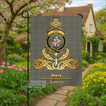 Haig Tartan Garden Flag with Highland Thistle Cherish Family Crest Style - Tartan Vibes Clothing