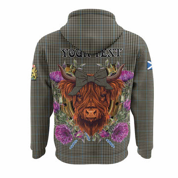 Haig Tartan Hoodie Scottish Thistle Heilan Coo