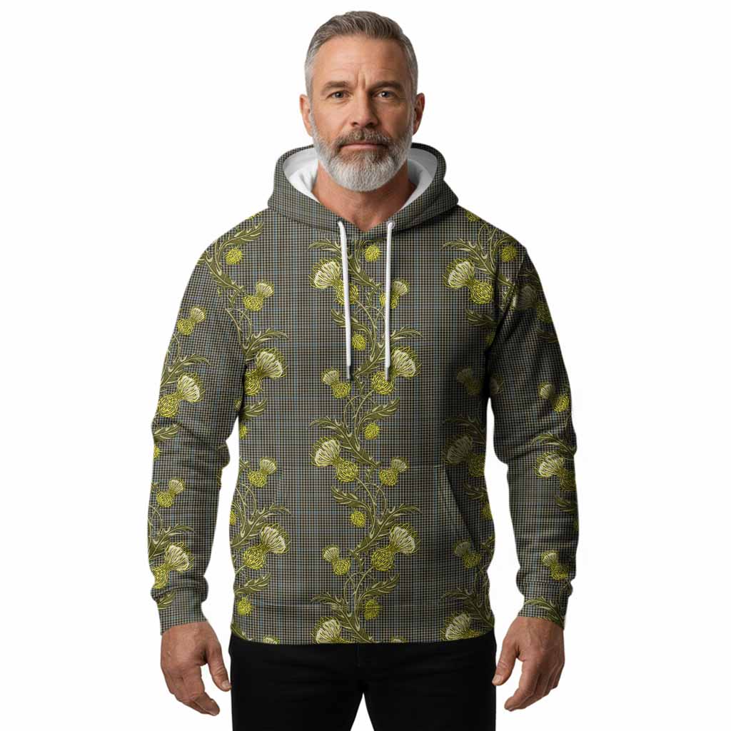 Haig Tartan Hoodie Seamless Scottish Thistle Flowers