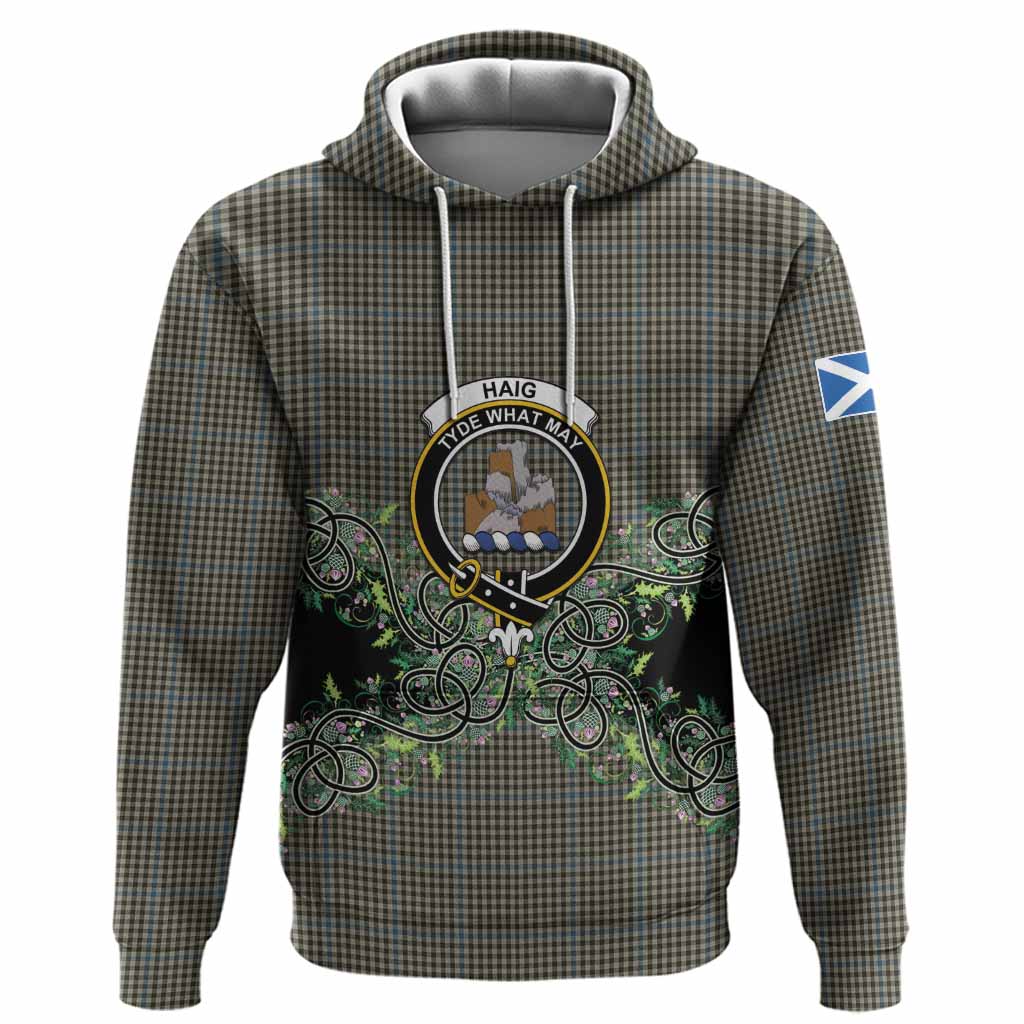 Haig Tartan Hoodie Thistle Scottish Spirit