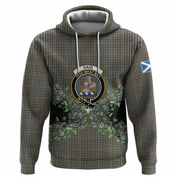 Haig Tartan Hoodie Thistle Scottish Spirit