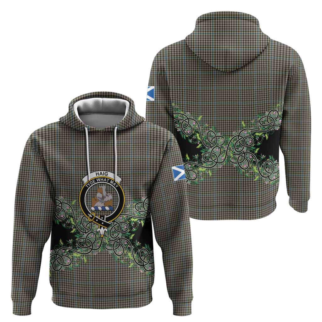 Haig Tartan Hoodie Thistle Scottish Spirit
