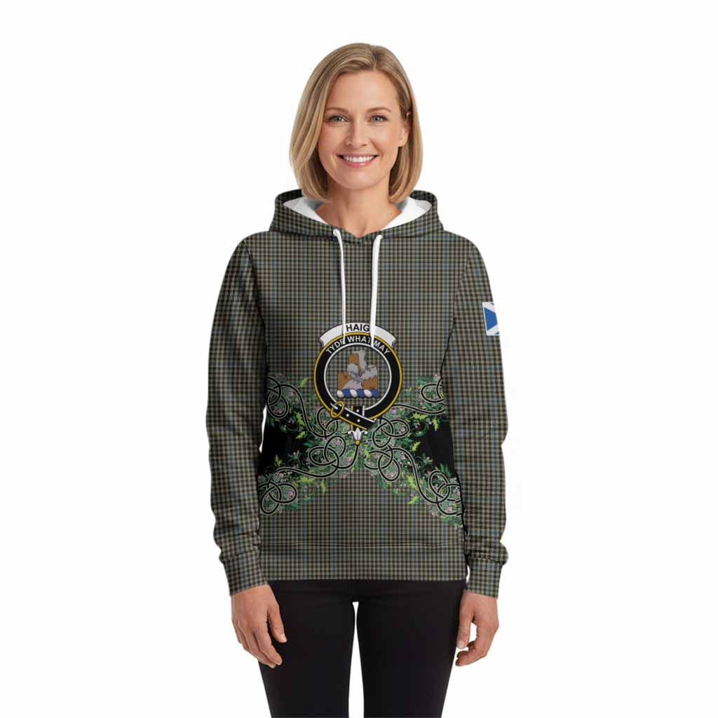 Haig Tartan Hoodie Thistle Scottish Spirit