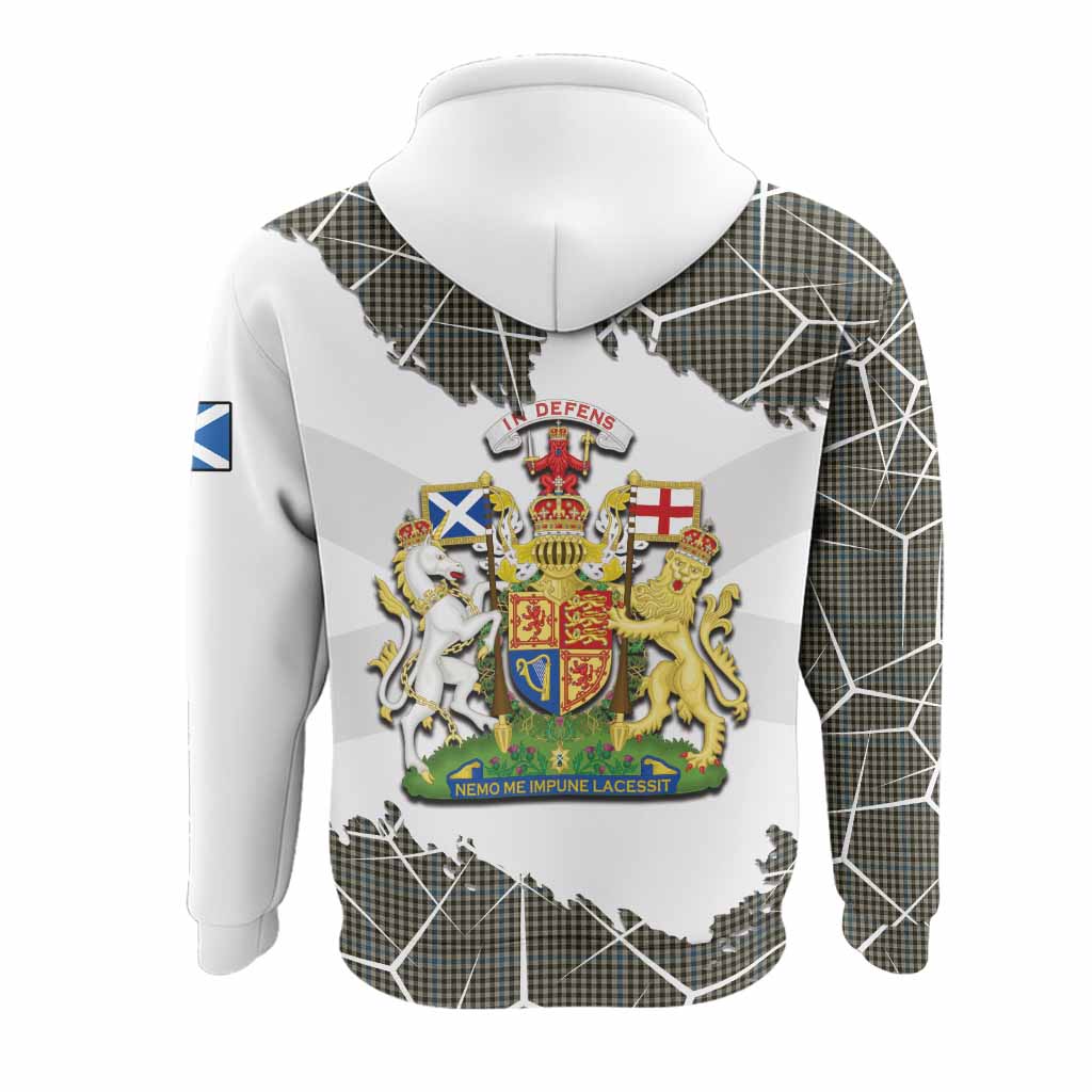 Haig Tartan Hoodie with Family Crest and Lion Rampant Grunge Style