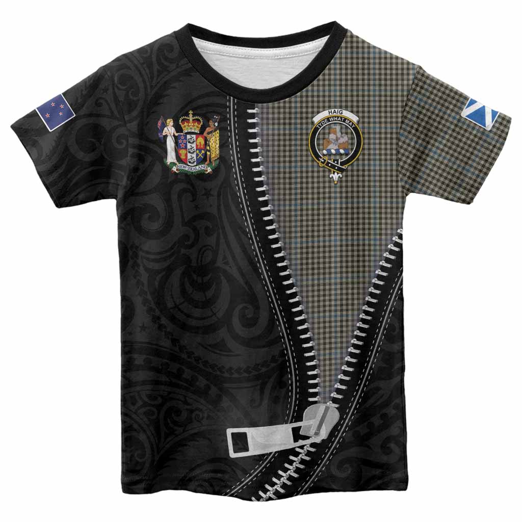 Haig Tartan Kid T-shirt New Zealand Pattern Unique Zipper Stylized