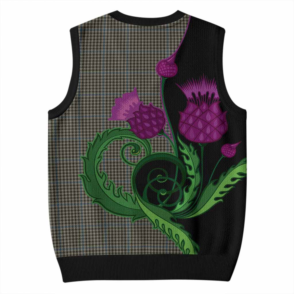 Haig Tartan Knitted V-Neck Vest Traditional Scottish Thistle